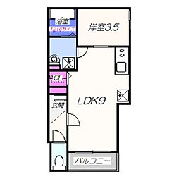 さかいえ 1LDKの間取図画像