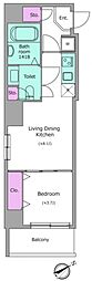 クレヴィアリグゼ中野新井薬師 1LDKの間取図画像
