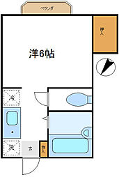 コーポ・サンルート 1Kの間取図画像