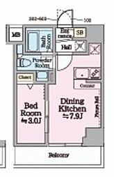 アイル イマージュ押上イースト 6階1DKの間取り