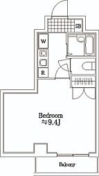 東京メトロ日比谷線 茅場町駅 徒歩3分の賃貸マンション 5階1Kの間取り