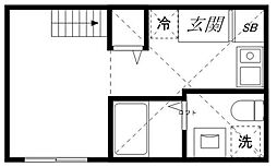 ハーモニーテラス柴又5 ワンルームの間取図画像