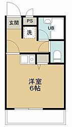 モンシャトー参番館 ワンルームの間取図画像