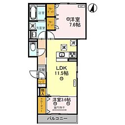 クラシスト常磐町 2LDKの間取図画像