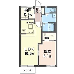 コーポ萩 1SLDKの間取図画像