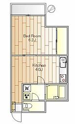 東急田園都市線 三軒茶屋駅 徒歩8分の賃貸マンション 4階1Kの間取り