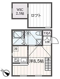 PRIMA蒔田 ワンルームの間取図画像