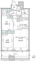 パークタワー勝どきサウス 49階2LDKの間取り