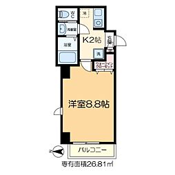 エスポワール 1Kの間取図画像