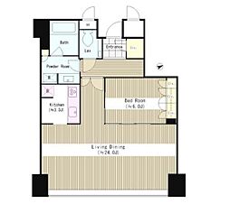 セントラルパークタワー　ラ・トゥール新宿 3014 30階1LDKの間取り