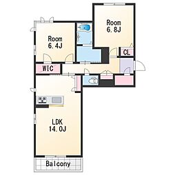 メゾンド・ベレオ 3階2LDKの間取り