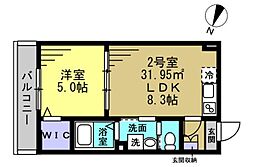 市川市相之川1丁目アパート 1LDKの間取図画像