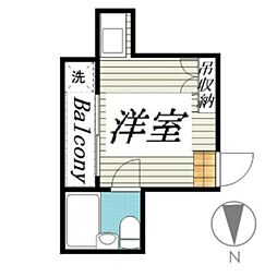 フラット中野 3階ワンルームの間取り