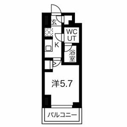 クラリッサ横浜シエル 1Kの間取図画像