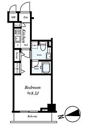 コンシェリア王子飛鳥山 6階1Kの間取り