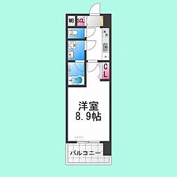 スプランディッド堺東III 1Kの間取図画像