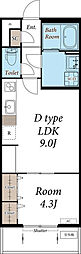 リブリ・相模大野IV 1LDKの間取図画像