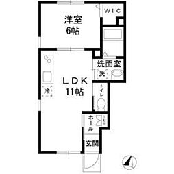 Sunny Coat 1階1LDKの間取り