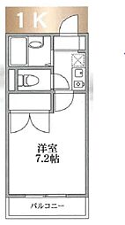 アプローズ湘南 1Kの間取図画像