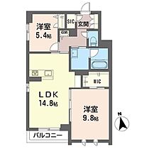 ワキュウ 00103 ｜ 茨城県土浦市真鍋５丁目6-3（賃貸マンション2LDK・1階・72.04㎡） その2