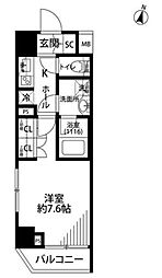 プレール・ドゥーク世田谷代田 1Kの間取図画像