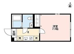 アザーレ・クオン相武台 1階1Kの間取り