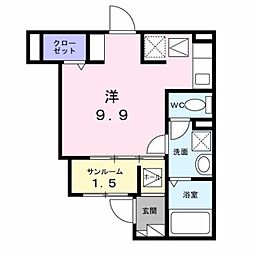 ヒカルサ東京立川 ワンルームの間取図画像