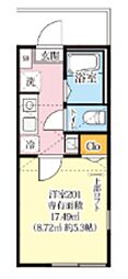 N-harbor Lagoon小机町 1Kの間取図画像