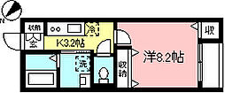 メゾンアゼリア 1Kの間取図画像