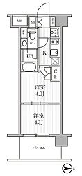 SEASONFLATS木場 2Kの間取図画像