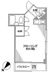 クレール常盤台 3階ワンルームの間取り