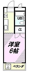 京王線 長沼駅 徒歩5分の賃貸マンション 1階1Kの間取り