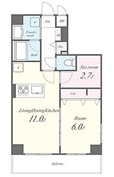 東急池上線 蓮沼駅 徒歩11分の賃貸マンション 3階1SLDKの間取り
