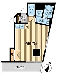 東京メトロ東西線 神楽坂駅 徒歩6分の賃貸マンション 4階ワンルームの間取り