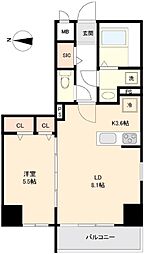 リテラス森下 4階1LDKの間取り