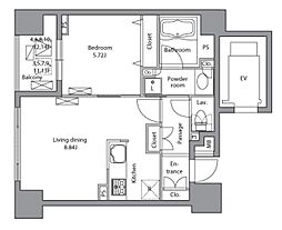 ラクラス田原町 1DKの間取図画像