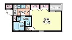 フィリップ大島 5階1Kの間取り
