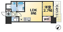 プレリスNEO神戸湊川公園ヴェルト 1LDKの間取図画像