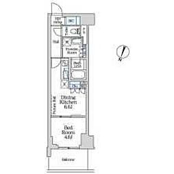 ロイヤルパークス赤羽ノース 4階1DKの間取り