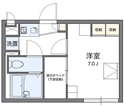 レオパレス翼II 1階1Kの間取り