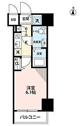 ガーラ・シティ王子 11階1Kの間取り