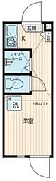 シャンピニオン都立大 ワンルームの間取図画像