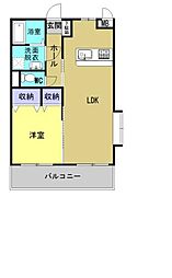 ユーミー光吉 1LDKの間取図画像