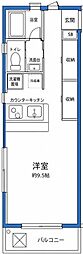 目黒ガーデンハウス ワンルームの間取図画像