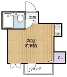 イオボヌール江古田 ワンルームの間取図画像