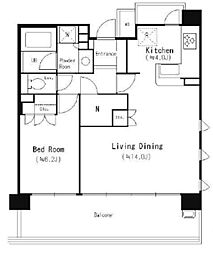 パークアクシス大船 6階1LDKの間取り