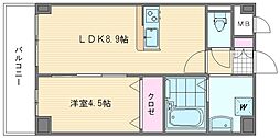エルヴィータ箱崎 1LDKの間取図画像