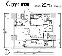 MAXIV武蔵新城TRE 1Kの間取図画像