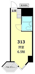 東京ベイビュウ ワンルームの間取図画像