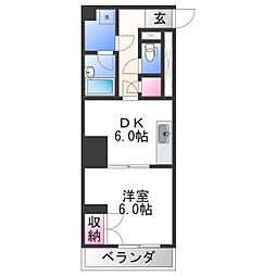 南海線 和歌山市駅 徒歩12分の賃貸マンション 5階1DKの間取り